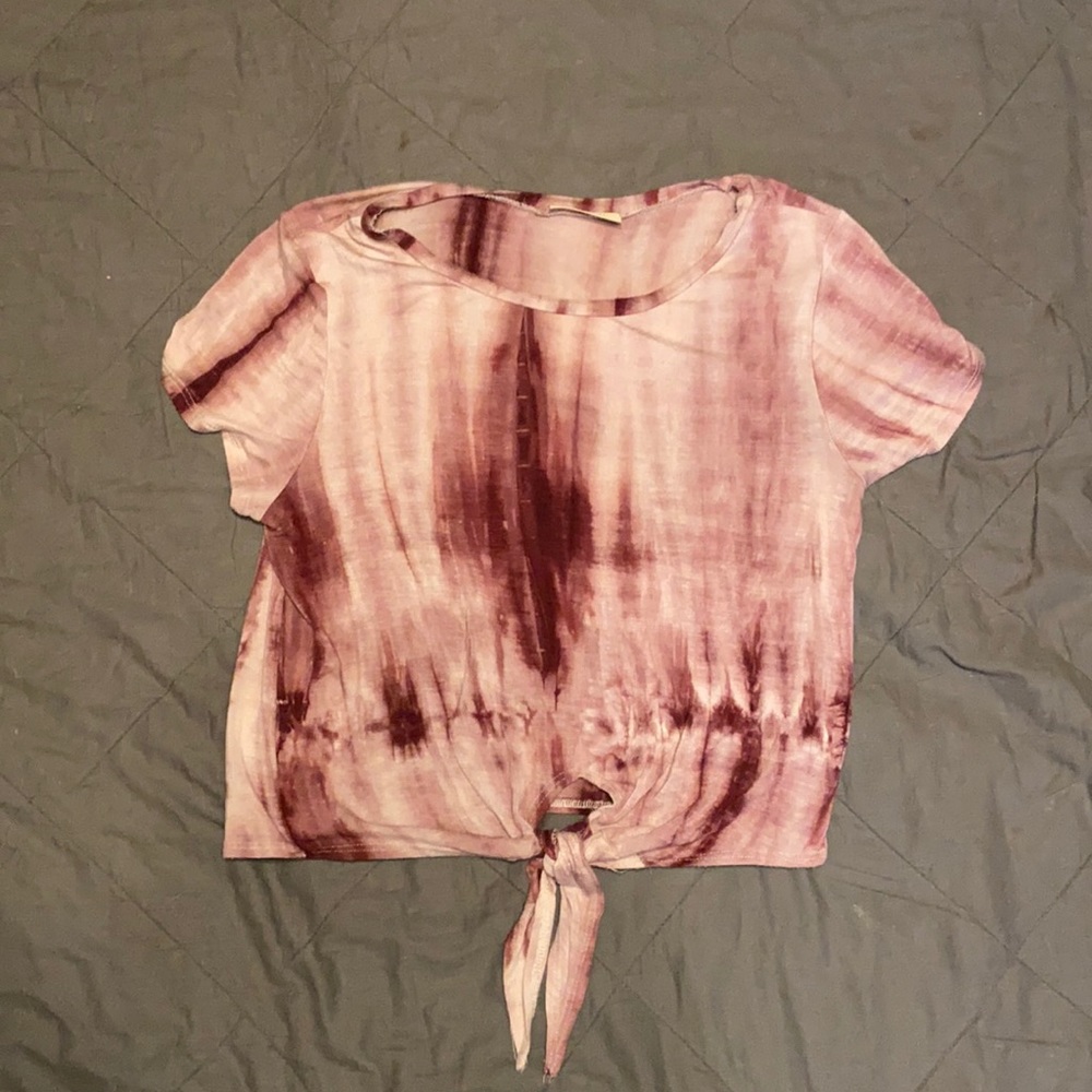 Maroon tie dye crop top